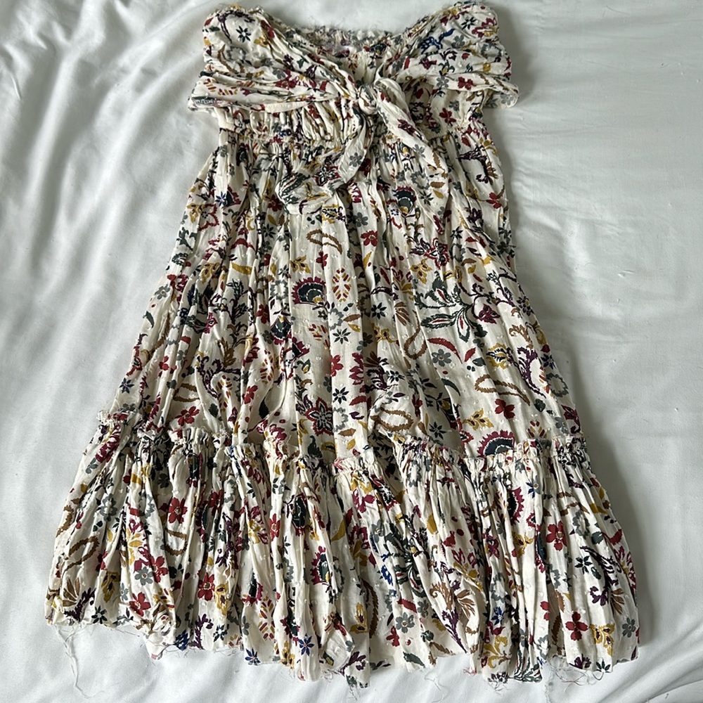 Multi colored, casual women’s summer boho mini strapless